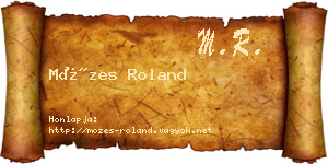 Mózes Roland névjegykártya